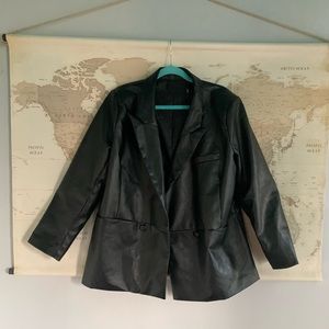 NEW BLACK LEATHER BLAZER
